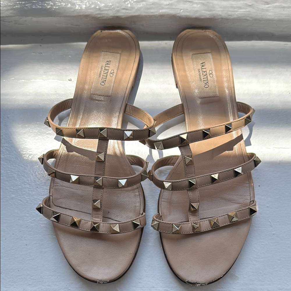 Valentino Women's Tan Studded Sandals (Size: 40)